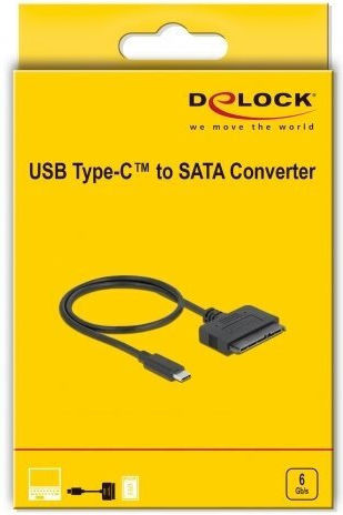DeLock 63803 Convertor USB Type-C La 22 Pini SATA 6 Gb/s Negru