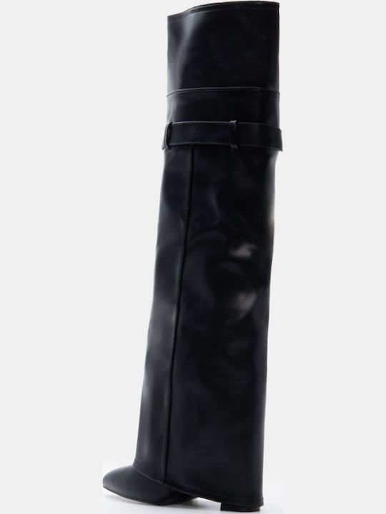 Wildleder Damenstiefel Über dem Knie Schwarze