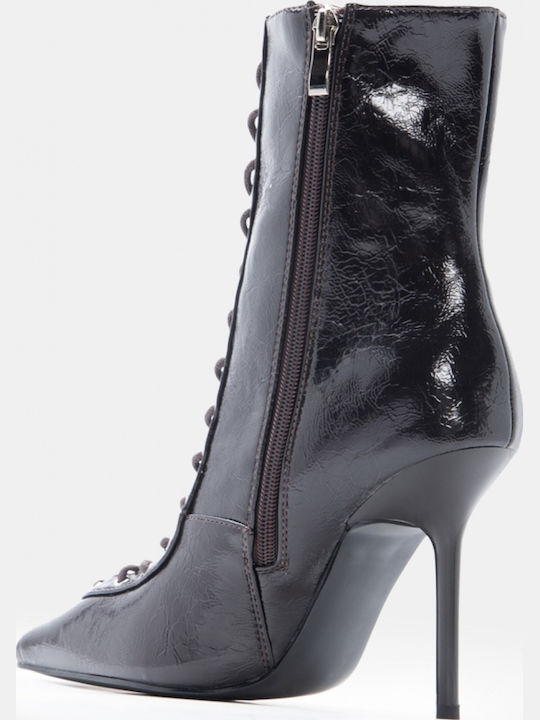 Wildleder Stiefeletten Damen mit Absatz Braune