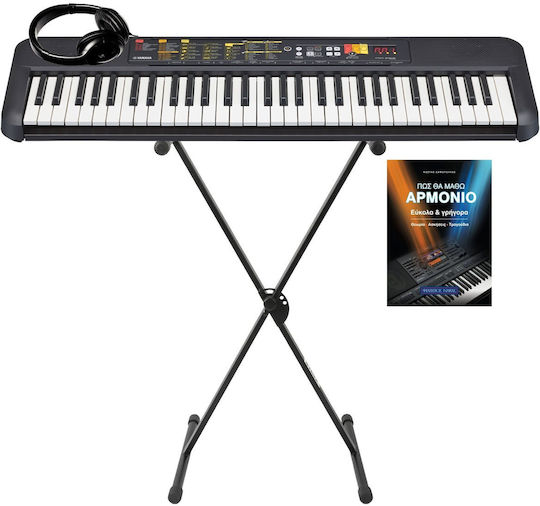 Yamaha Tastatur PSR-F52 mit 61 Tasten Standard Berührung mit Ständer Schwarz Basierend auf Lernmethode