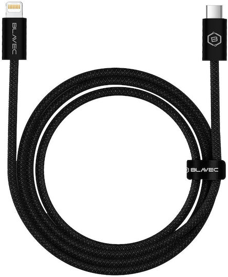 Blavec Braided USB-C to Lightning Cable 20W Μαύρο 1m