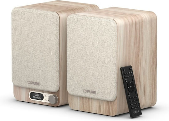Pure Klassische Aktive Lautsprecher mit Bluetooth Baumwolle Weiß/Eiche
