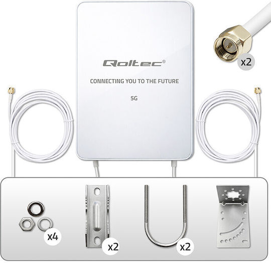 Qoltec 57064 External 5G Directional Antenna 16dBi with SMA Connection
