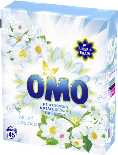 Omo Powder Detergent with White Orchid Scent for Colored, White & Woolen Clothes 2.745kg (45 Measures)