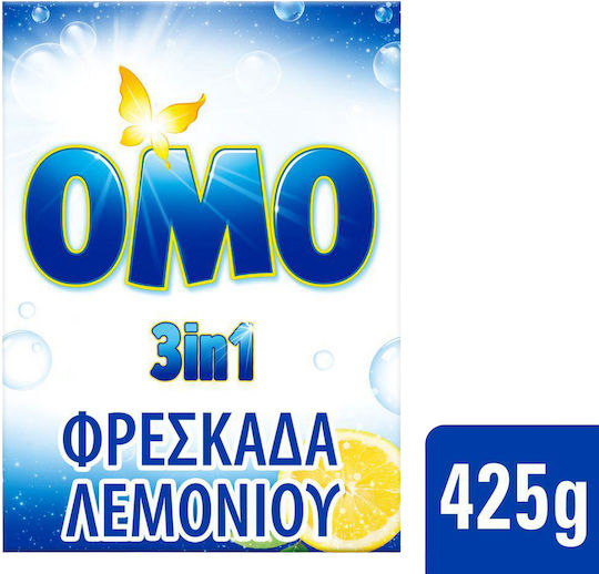 Omo 3-in-1 Laundry Detergent Powder for Hand Washing with Fragrance Λεμόνι 0.425kg