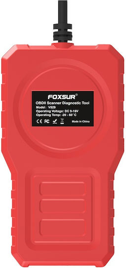 Foxsur Διαγνωστικό Αυτοκινήτου Οθόνη OBD 2 με Καλώδιο