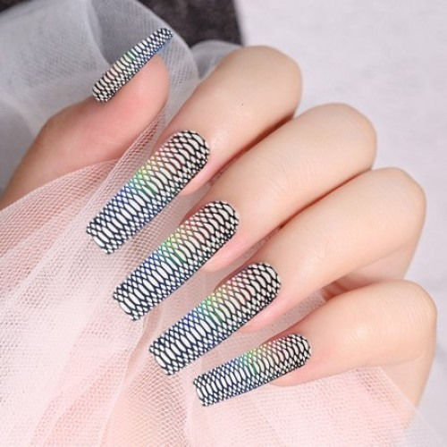 Nail Sticker Snake Blue