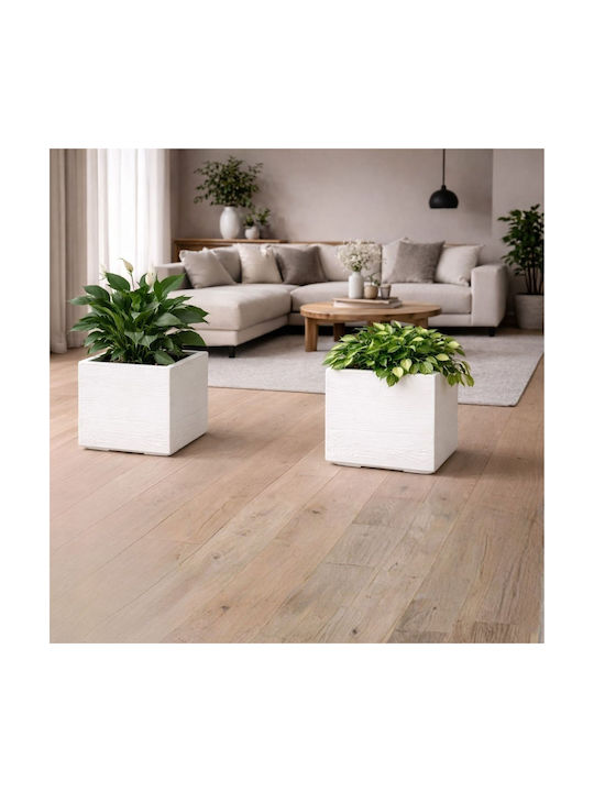 HowHomely Set 2 Kunststoff Blumentöpfe Beige
