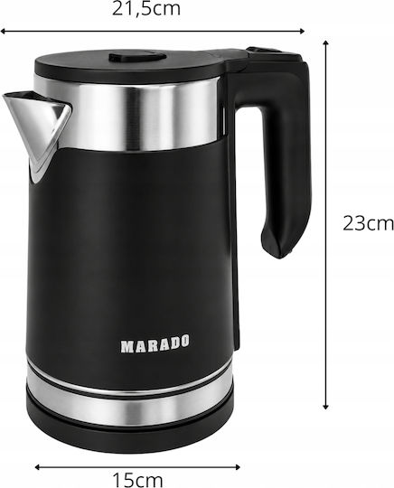 Verk Group Βραστήρας 2.3lt 1500W Μαύρος