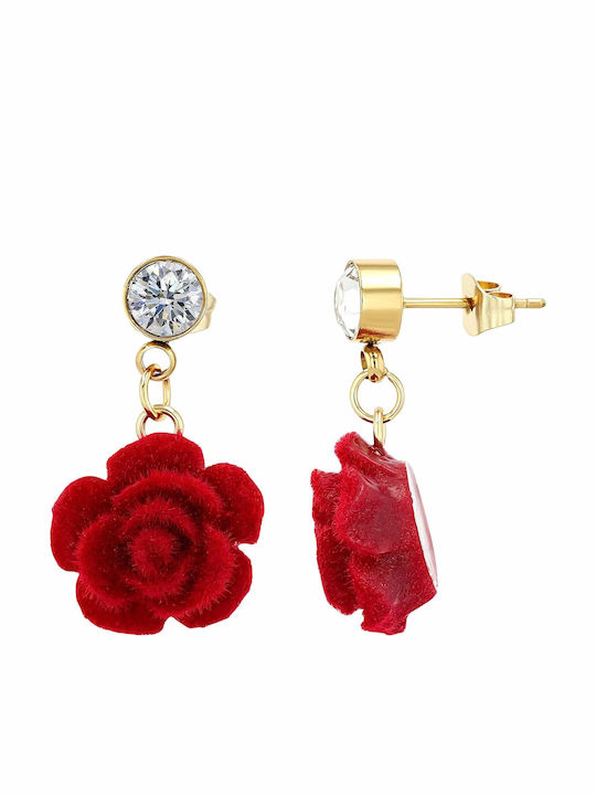 Akzent Earrings Made of Gold Plated Steel Pink