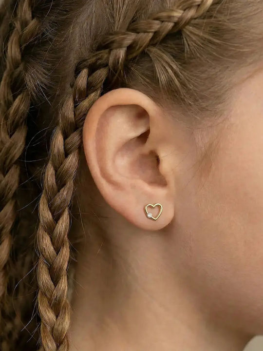 9K Gold Earrings with Stones