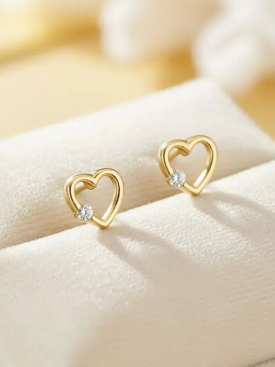 9K Gold Earrings with Stones