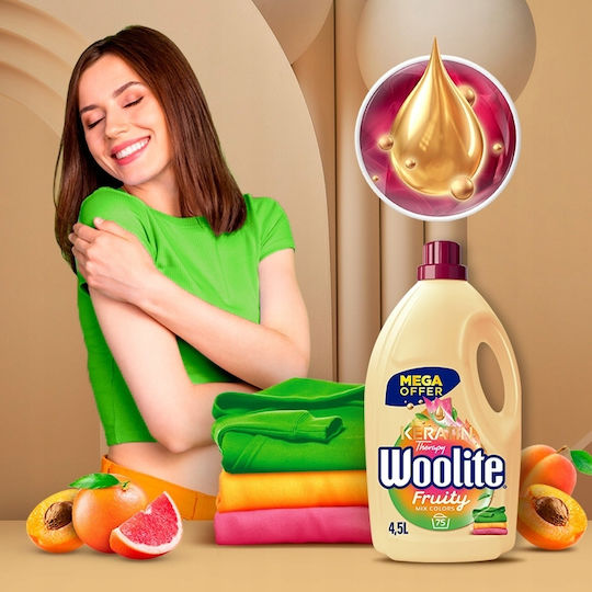Woolite Colors Keratin Liquid Detergent for Colored Clothes 4.5lt (75 Measures)