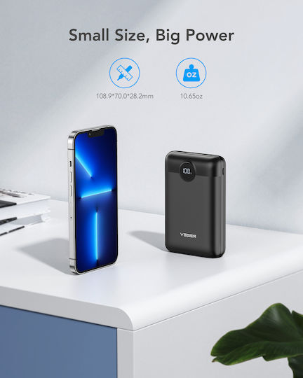 Veger S20 Baterie Externă 20000mAh 20W Cu Port USB-A Și 2 Porturi USB-C Încărcare Rapidă Negru