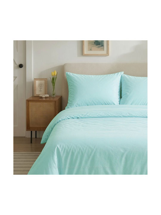 Casa Colori Kissenbezug-Set mit Umschlagumschlag Aqua 50x70cm.