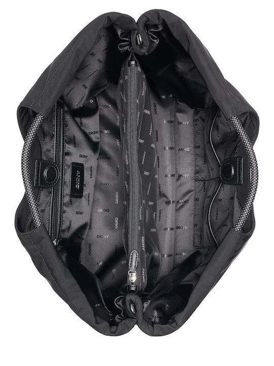Damen Stoff Tote Handtasche in Schwarz