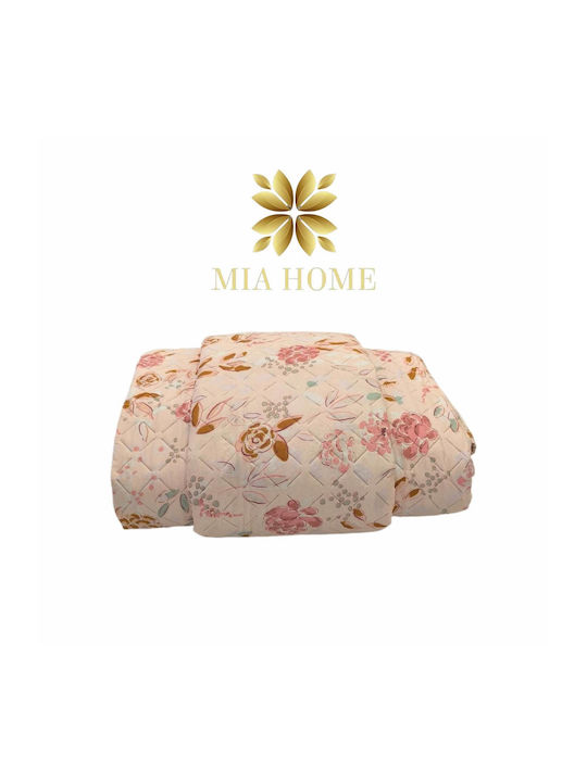 Mia Home Set Cuvertură Pat Dublu Roz 220x240cm 3 Bucăți