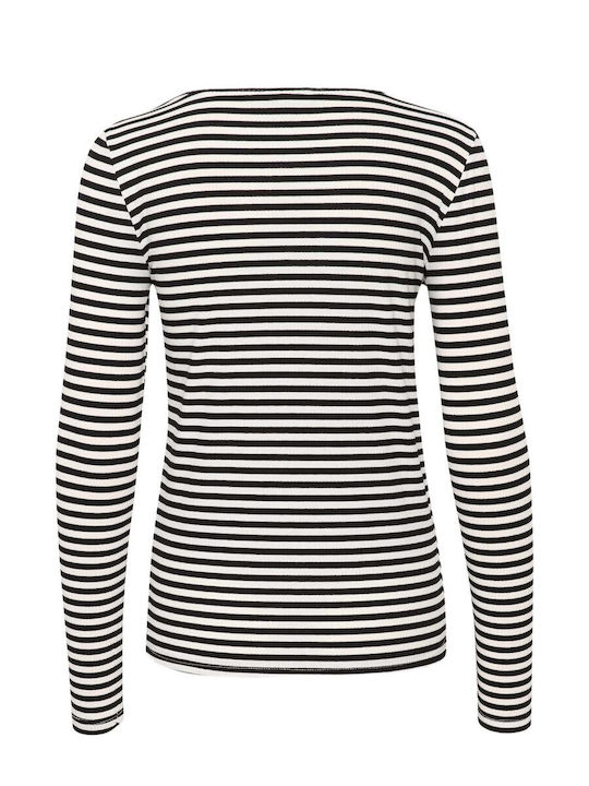 Women's Striped Black Blouse