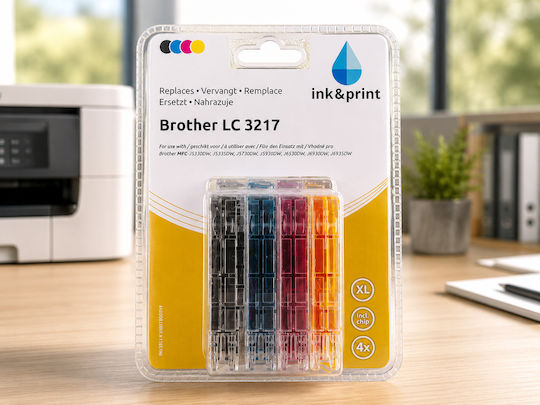 Pachet Cartușe De Cerneală Compatibile Pentru Imprimantă InkJet Brother Brother LC3217 Multiplu (Culoare) 4 Bucăți