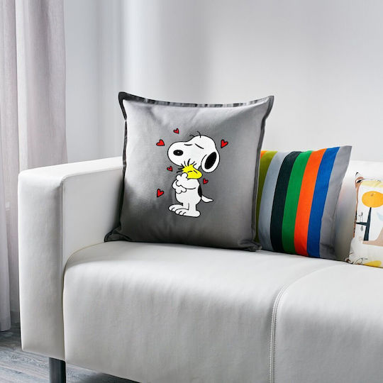 Koupakoupa Μαξιλάρι Snoopy Love, Γκρι 50x50εκ.