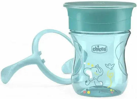 Chicco Pahar pentru Copii cu Mânere și Paie Perfect Cup din Plastic Verde 200ml pentru 12m+