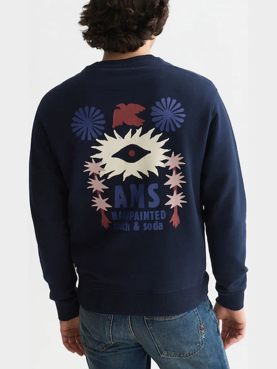 Scotch & Soda Hanorace Bărbați Front Back Artwork Sky Captain