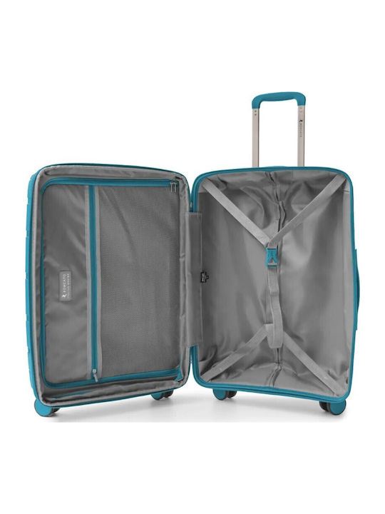 Ciak Roncato Large Hard Light Blue Travel Suitcase Height 75cm