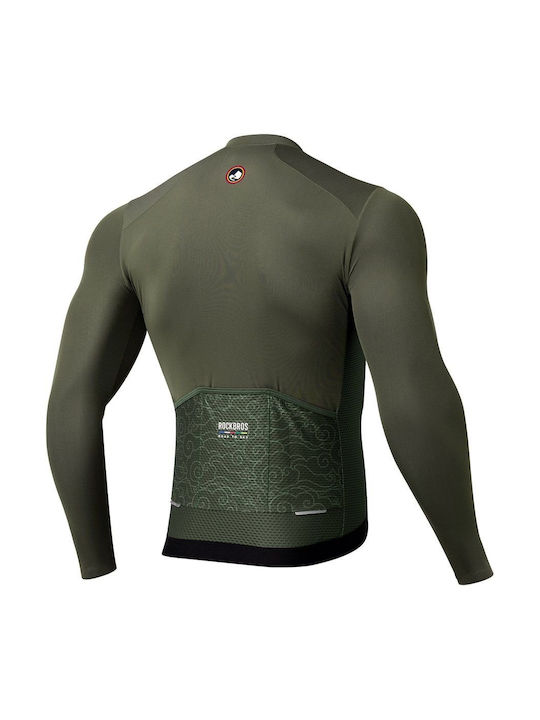 Rockbros Herren Lange Ärmel Fahrradtrikot Straße / Mountain Bike Grün