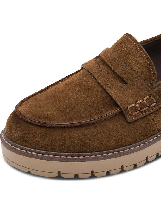 Δερμάτινα Γυναικεία Loafers σε Καφέ Χρώμα