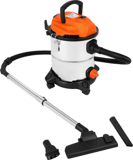 Kraft & Dele Aspirator Umed-Uscat 1600W cu Recipient Inoxidabil 20lt Gri