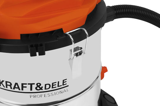 Kraft & Dele Aspirator Umed-Uscat 1600W cu Recipient Inoxidabil 20lt Gri