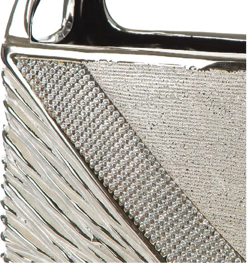 Gilde Декоративна Керамична Ваза Strass Екрю 19x11.5xВ25.5см