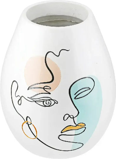 Gilde Gilde Διορθωτικό Βάζο Πολυρητίνης Voir Λευκά 22xΥ28cm