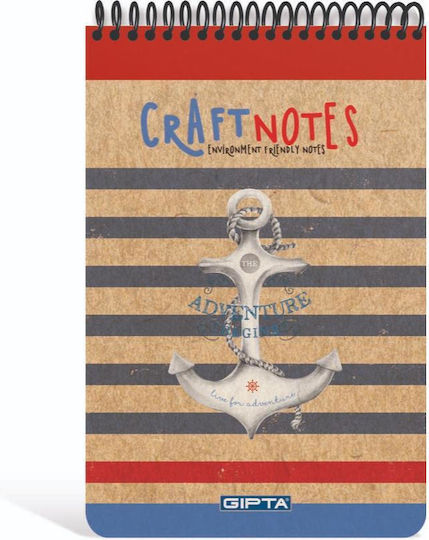 Gipta Notizblock Spirale A6 100 Blätter Geregelt