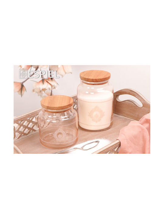 Espiel Helen General Use Vase with Lid Glass Orange 890ml 1pc