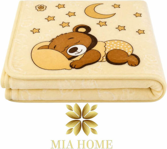 Mia Home Детско Одеяло За Гушкане И Легло Велур Бежово 80x110см