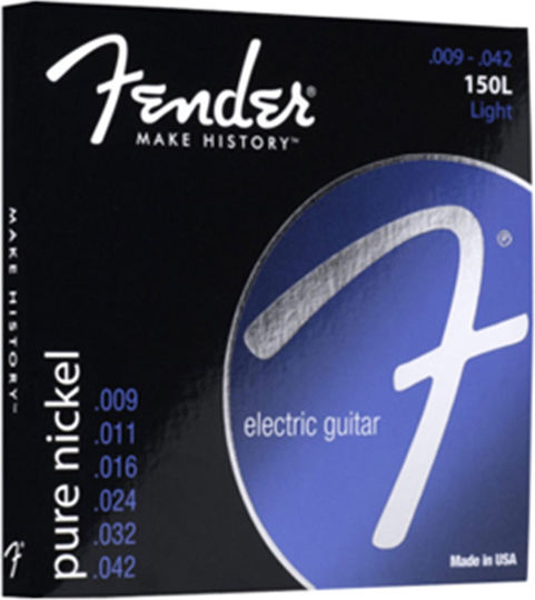 Fender 150 Guitar Single Pure Nickel Electric Guitar Strings 6 Pieces 9