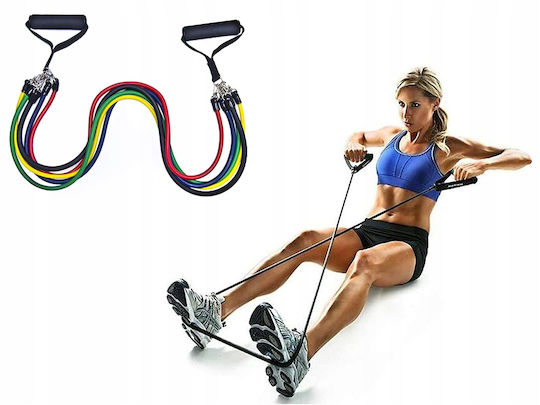 Verk Group Gymtube Resistance Bands with Handles Set of 5 Yellow