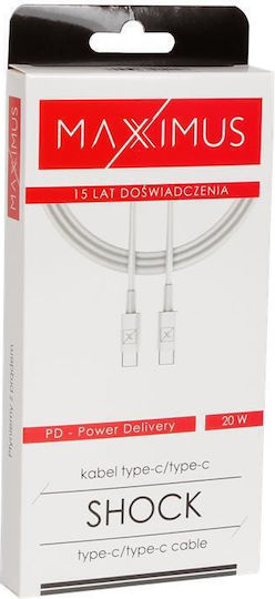 Maxximus USB 2.0 Kabel USB-C männlich - USB-C 20W PD Weiß 1m 200-109-732
