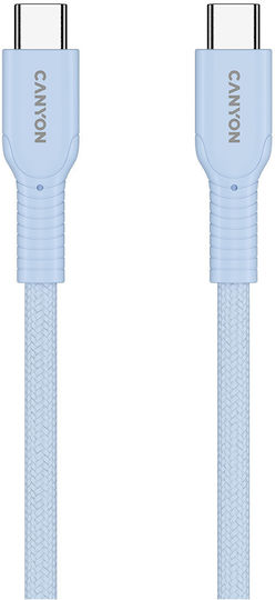 Canyon Geflochtenes USB 2.0 Kabel USB-C männlich - USB-C 60W PD Blau 1m