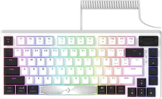 Aqirys Adara Mini LE Gaming Μηχανικό Πληκτρολόγιο 75% με Haimu Pink διακόπτες και RGB φωτισμό (Αγγλικό US) Λευκό