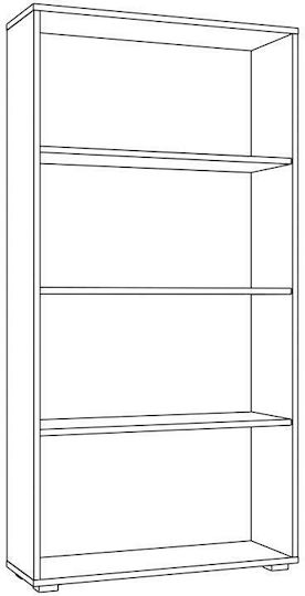 Ordina 4 Βιβλιοθήκη Δαπέδου Πλαστική Γκρι 70x25x142cm