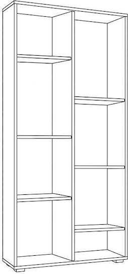 Modulus 4 Библиотека Подова Пластмасова Бяла 70x33x142cm
