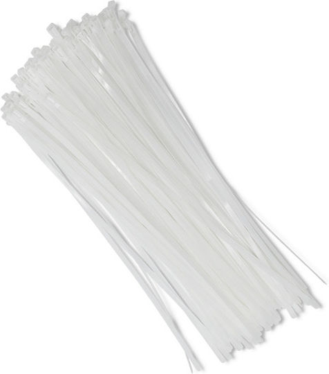 Qoltec Kabelbinder 450x7.2mm Weiß 100pcs 52238