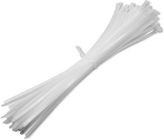 Qoltec Kabelbinder 450x7.2mm Weiß 100pcs 52238
