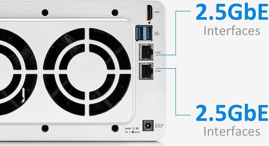 TerraMaster F6-424 NAS Tower με 6 θέσεις για HDD/M.2/SSD και 2 θύρες Ethernet