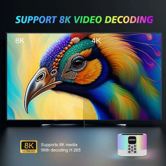 Andowl TV Box TV6 8K UHD με WiFi 4GB RAM και 64GB Αποθηκευτικό Χώρο με Λειτουργικό Android