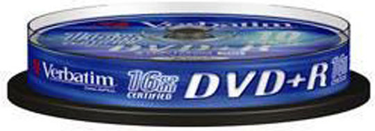 Verbatim Recordable DVD+R 16x 4.7GB Cake Box 10pcs