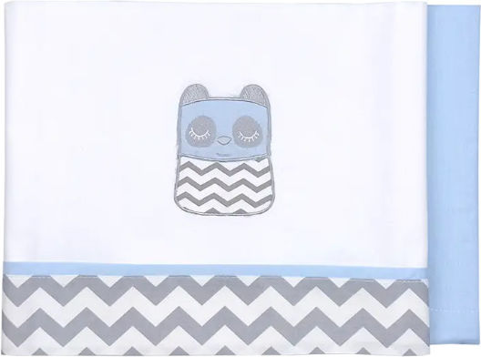 Baby Star Tiny Friends Set Baby Bettlaken Für Wiege Baumwolle Hellblau 75x100cm 2Stück