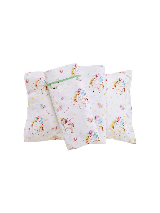 Das Home Σετ Βρεφικά Σεντόνια Κούνιας Βαμβακερά Mint - Pink - White 130x170εκ. 3τμχ